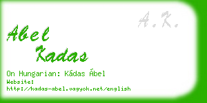 abel kadas business card